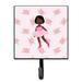 Harriet Bee Ayah Ballerina African American Short Hair Wall Key Organizer w/ Key Hooks Metal in Pink | 5.75 H x 4.25 W x 1.25 D in | Wayfair