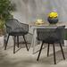 Wrought Studio™ Olivia Patio Dining Chair Plastic/Resin in Black | 32 H x 23.2 W x 21 D in | Wayfair 22A6463BBE934A23A5AD12270CD31618