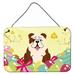 The Holiday Aisle® Easter Eggs English Bulldog Hanging Prints Wall Décor Metal in White | 8 H x 12 W x 0.03 D in | Wayfair