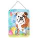 The Holiday Aisle® English Bulldog Easter Hanging Prints Wall Décor Metal in Blue/Gray/Green | 12 H x 16 W x 0.03 D in | Wayfair