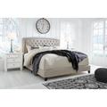 Signature Design by Ashley Jerary Standard Bed Upholstered, Wood in Gray | 66.5 H x 82.5 W x 87.25 D in | Wayfair B090-782