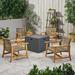 Bay Isle Home™ Khoury Outdoor 5 Piece Multiple Chairs Seating Group Wood/Natural Hardwoods in Gray/Brown | Wayfair 868C7795000C4993BEC2450E7E24F33D