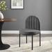 Isla Channel Tufted Performance Velvet Dining Side Chair by Modway Velvet in Black/Brown | 32.5 H x 21 W x 219 D in | Wayfair EEI-3803-BLK-CHA