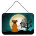 The Holiday Aisle® Halloween Scary English Bulldog Brindle Banner Metal in Green/Brown | 8 H x 12 W x 0.03 D in | Wayfair