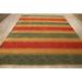 Brown 101 W in Rug - Isabelline One-of-a-Kind Noele Hand-Knotted New Age Gabbeh Green/Red/Yellow 8'5" x 10'5" Wool Area Rug Wool | Wayfair