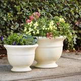 Southern Patio® 19" Jean Pierre Planter, Brownstone Composite, Ceramic in White | 11.5 H x 14.96 W x 14.96 D in | Wayfair CMX-054696