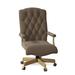 Fairfield Chair Stanford Swivel Executive Chair Wood/Upholstered in Black/Brown | 39.5 H x 25 W x 31 D in | Wayfair