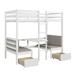 Bain Twin Solid Wood Panel Loft Bed w/ Built-in-Desk by Isabelle & Max™ Upholstered in White | 71.9 H x 42.3 W x 79.5 D in | Wayfair