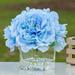 Ophelia & Co. Silk Peonies Floral Arrangements in Vase Silk in Blue | 8 H x 5 W x 5 D in | Wayfair 18D5DA48779C45DF86726D6C3437CC25