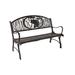 Rosecliff Heights Lenhart Bass Cast Iron Park Outdoor Bench Metal in Brown | 36 H x 50 W x 27 D in | Wayfair 1A4513CAE847481C95708A9411FB9C4E