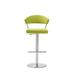 Orren Ellis Oksen Swivel Adjustable Height Bar Stool Upholstered/Leather/Metal/Faux leather in Green | 19 W x 19 D in | Wayfair