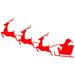 The Holiday Aisle® Santa Claus Reindeer Holiday Wall Decal Vinyl in Red | 16 H x 30 W in | Wayfair 66185542538649A0A1D315CAB67DB1A5