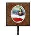 Winston Porter Varant Fawn Pug & Mona Lisa Wall Key Organizer w/ Key Hooks Metal in Brown/Red | 5.75 H x 4.25 W x 1.25 D in | Wayfair
