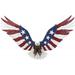 Millwood Pines Large Flying American Flag Tattoo Bald Eagle w/ Talons Out Wall Décor in Red | 13 H x 22 W x 3.25 D in | Wayfair