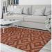 Brown/Red 60 x 0.08 in Area Rug - Foundry Select Louisburg Geometric Rust/White Area Rug Polyester | 60 W x 0.08 D in | Wayfair