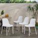 Latitude Run® Roxanne Stacking Patio Dining Chair Plastic/Resin in White | 32 H x 19.5 W x 21.5 D in | Wayfair A20C352F0AF74DC79E1647D2FD71BE87