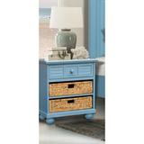 Rosecliff Heights Markovich 1 Drawer Nightstand in Wood in Blue/Brown | 28.75 H x 25.5 W x 15.25 D in | Wayfair D7B5BDEB45AC4A6BBEAC655E659B2A62