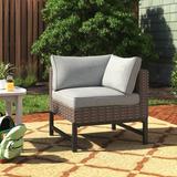 Andover Mills™ Hesse Left-Arm Patio Chair w/ Cushions in Black/Brown/Gray | 25.8 H x 27.6 W x 27.6 D in | Wayfair 50AFDEACDC974A90ADBAB23988C189DC