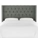 Birch Lane™ Knighten Upholstered Wingback Headboard Polyester in Black | 56 H x 61 W x 8 D in | Wayfair C3F9A00FDCAF4C11B4528CE086CA8F05