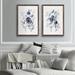 Andover Mills™ Peonies in Gray - 2 Piece Picture Frame Painting Print Set Canvas, Glass in Blue/Gray/Green | 20 H x 16 W x 1.25 D in | Wayfair