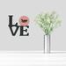 Red Barrel Studio® Khaki Campbell Duck Check Metal Love Wall Décor Metal in Pink | 11.75 H x 11.5 W x 0.1 D in | Wayfair