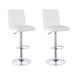 Orren Ellis Frioa Swivel Adjustable Height Bar Stool Upholstered/Leather/Metal/Faux leather in White | 16 W x 18 D in | Wayfair