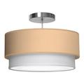 Seascape Lamps Luther 1 - Light Unique Drum Pendant, Linen in White/Brown | 7.5 H x 24 W x 24 D in | Wayfair SL_LUT24_CHA