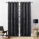 Yorkshire Bedding Blackout Curtain 90 x 90 Room Darkening Eyelet Crushed Velvet Curtains for Bedroom Decor Window Curtains + Tie Backs (Charcoal,228cm x 228cm)