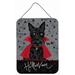 The Holiday Aisle® Halloween Vampire Scottie Hanging Print Metal in Black | 12 H x 16 W x 0.03 D in | Wayfair 94C4E01F34684BD5A682229E2109E252