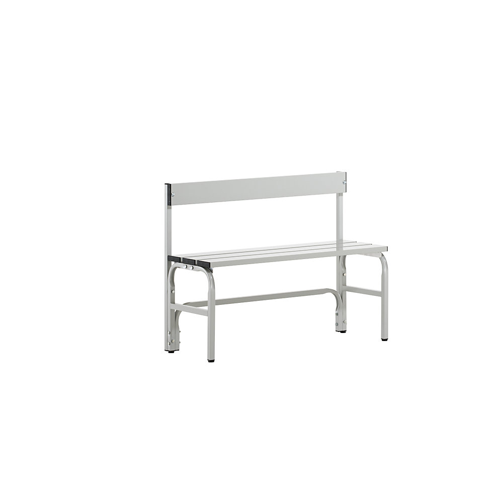 Banc de vestiaire mi-hauteur avec dossier, simple face Sypro