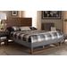 Baxton Studio Gabriela Rustic Modern Dark Grey Fabric & Ash Walnut Brown Finished Wood Queen Size Platform Bed - Wholesale Interiors Gabriela-Dark Grey/Ash Walnut-Queen