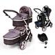 Kids Kargo Double Tandem Duellette Twins + 2 Isofix Car Seats and Bases (Silver)