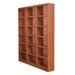 " 18 Shelf Triple Wide Wood Bookcase, 84 inch Tall, Oak Finish - Concepts in Wood MI7284-D"