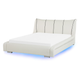 Wasserbett Weiß Leder 140 x 200 cm LED-Beleuchtung Schlafzimmer