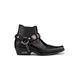 TruClothing.com Mens Real Leather Cowboy Ankle Boots Chain Western Heel Dancing - Black 7