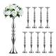 Sziqiqi 10Pcs 50cm Height Metal Candle Holder Candle Stand Wedding Centerpiece Event Road Lead Flower Rack, 50cm, Silver