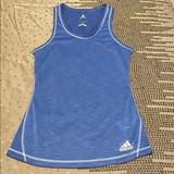 Adidas Tops | Adidas Heather Blue/White Trim Climalite Tank Top | Color: Blue/White | Size: Xs