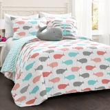 Whale Quilt Pink/Aqua 4Pc Set Twin - Lush Decor 16T004809