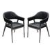 Adele Set of Two Dining/Accent Chairs in Black Leatherette w/ Brushed Stainless Steel Leg - Diamond Sofa ADELEDCBL2PK