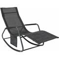 Fauteuil à Bascule Transat de Relaxation Chaise Longue Bain de Soleil Rocking Chair – avec Pochette