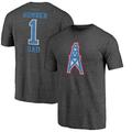 Men's Fanatics Branded Heathered Charcoal Houston Oilers Greatest Dad Retro Tri-Blend T-Shirt