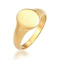 Kuzzoi 0602962120 Men's Signet Ring, 12 mm Wide, Basic Oval Matte Solid Silver Ring made of Gold Plated 925 Sterling Silver, Colour: Yellow Gold, UK Ring Size: S - W, 54 cm