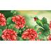 Toland Home Garden Geraniums and Hummingbird 30 in. x 18 in. Non-Slip Indoor Door Mat Synthetics in Brown/Green/Red | 18 W x 30 D in | Wayfair