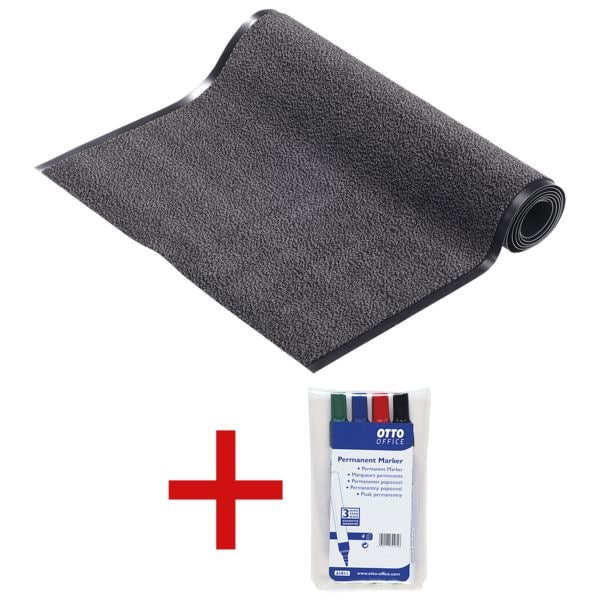HAMAT Fußmatte »Mars« 120x300 cm inkl. 4er-Pack Permanent-Marker anthrazit, 120 cm Image