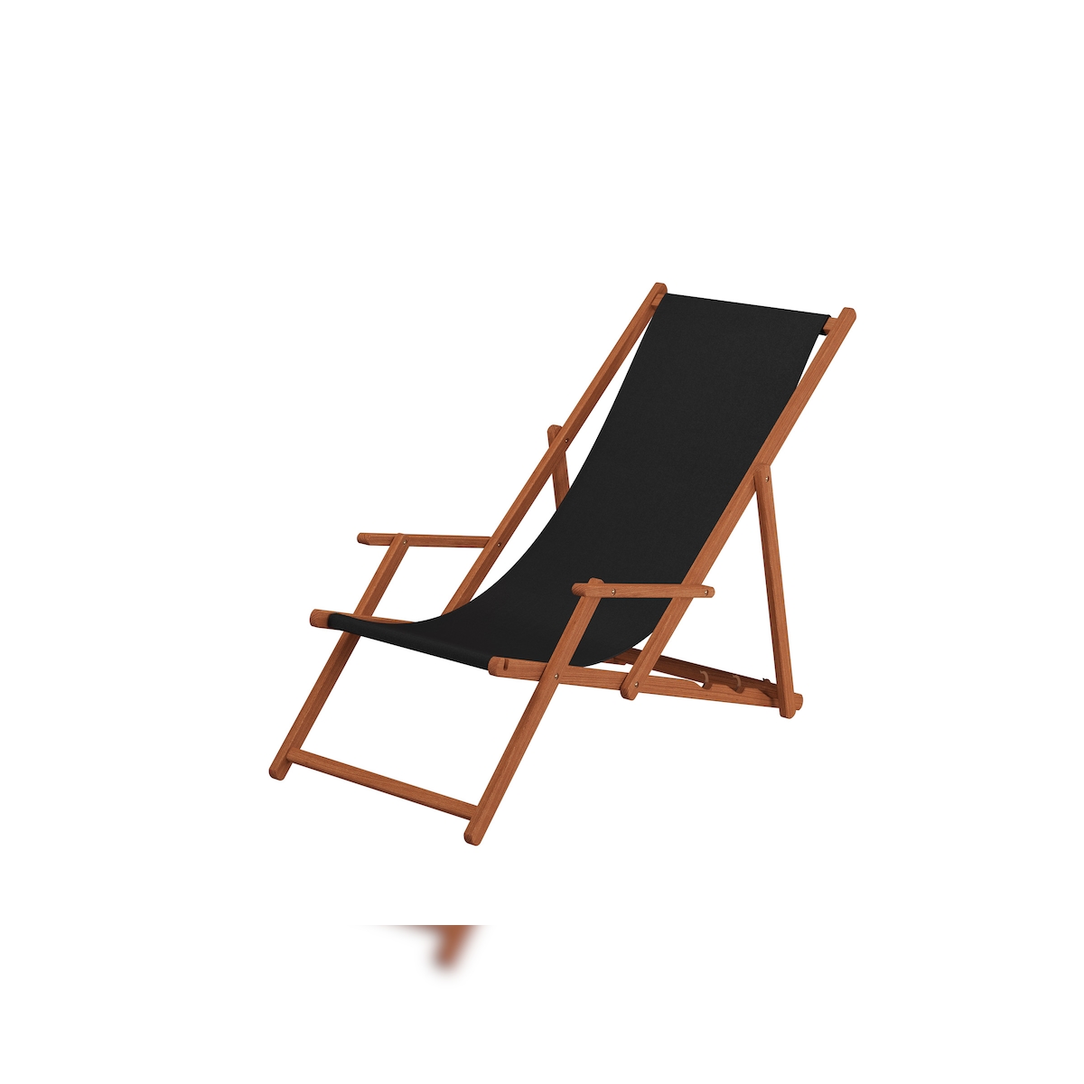 Erst-Holz Liegestuhl schwarz Sonnenliege Kissen Gartenliege Holz Deckchair Strandstuhl Gartenmöbel 10-305KD Image
