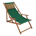 Erst-Holz Deckchair grün Liegestuhl klappbare Sonnenliege Gartenliege Holz Strandstuhl Gartenmöbel 10-304 KD