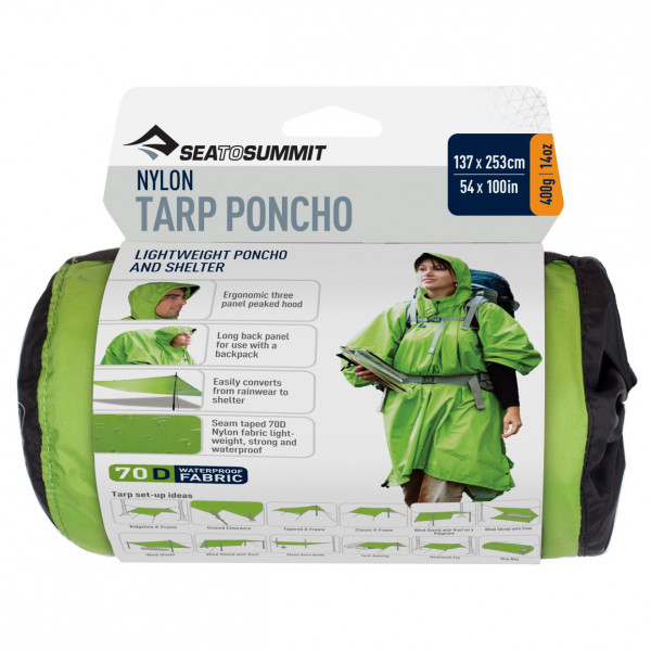 Sea to Summit - Nylon Tarp Poncho - Regenponcho Gr One Size grau