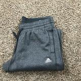 Adidas Pants & Jumpsuits | Adidas Stretch Tie Waist High Rise Gray Activewear | Color: Gray | Size: L