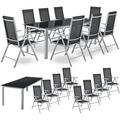 Juskys Aluminium Gartengarnitur Milano - Gartenmöbel Set mit Tisch und 8 Stühlen – Silber-Grau mit