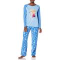 Disney Women's Frozen Holiday Family Sleepwear Collection Pajama Set, Snowflake Blue (Adult), Large